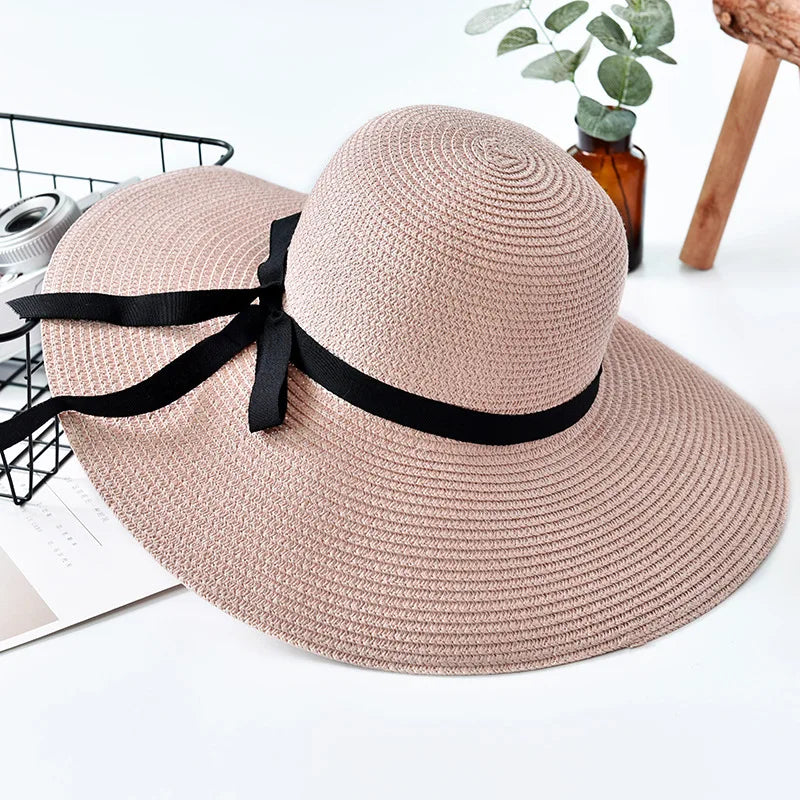Straw Hat – Wide Brim With Ribbon Bow For Chic Summer Looks