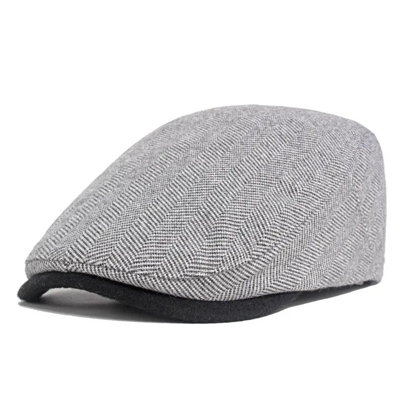 Flat Cap – Men’s Herringbone Cotton Design