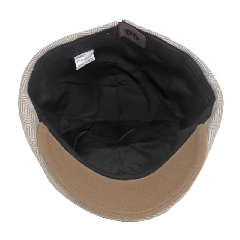 Flat Cap – Men’s Herringbone Cotton Design