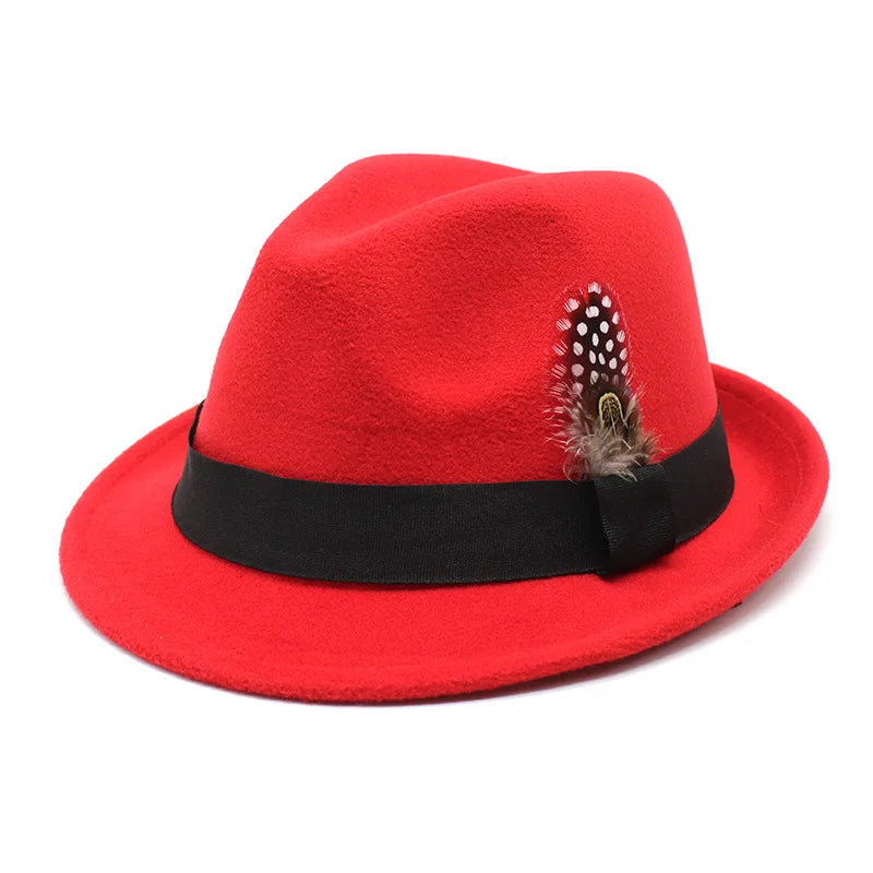 Classic Fedora Trilby Hat with Feather Accent
