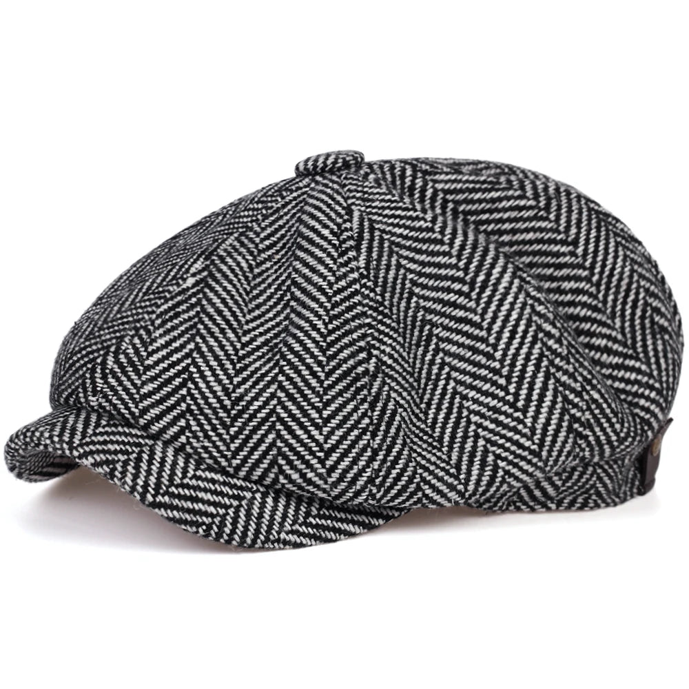 Newsboy Cap – Herringbone Pattern And Urban Flair