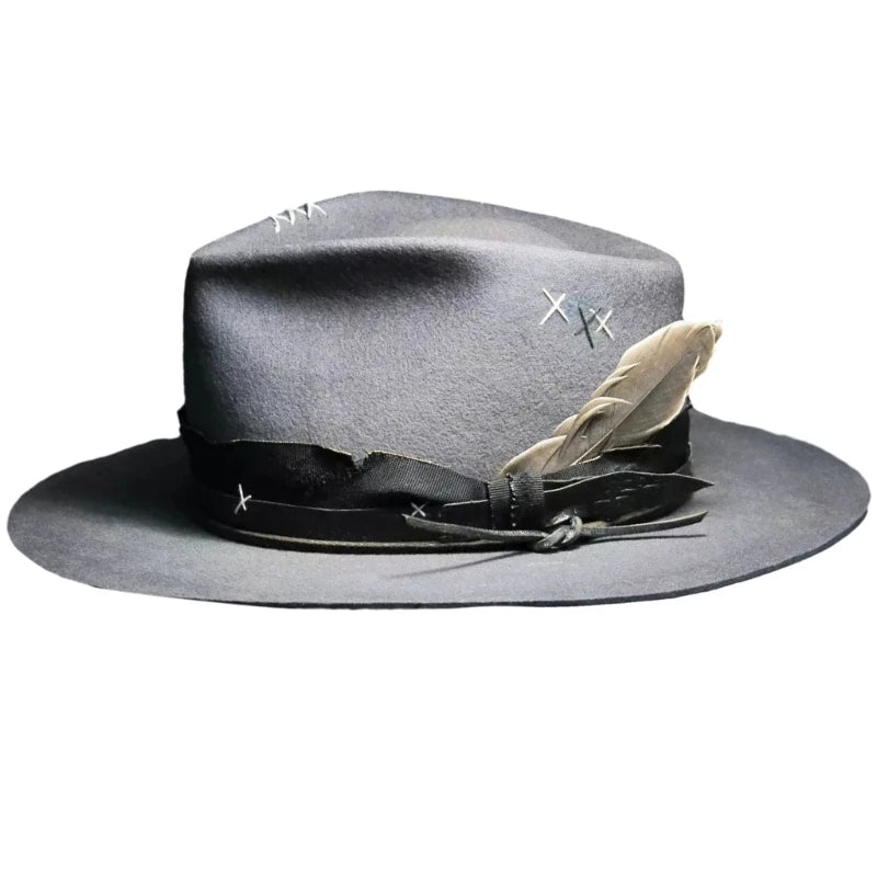 Wool Felt Cowboy Hat with Feather – Distinctive Western Flair