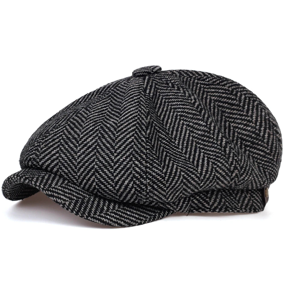 Newsboy Cap – Herringbone Pattern And Urban Flair