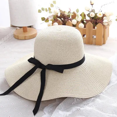 Straw Hat – Wide Brim With Ribbon Bow For Chic Summer Looks