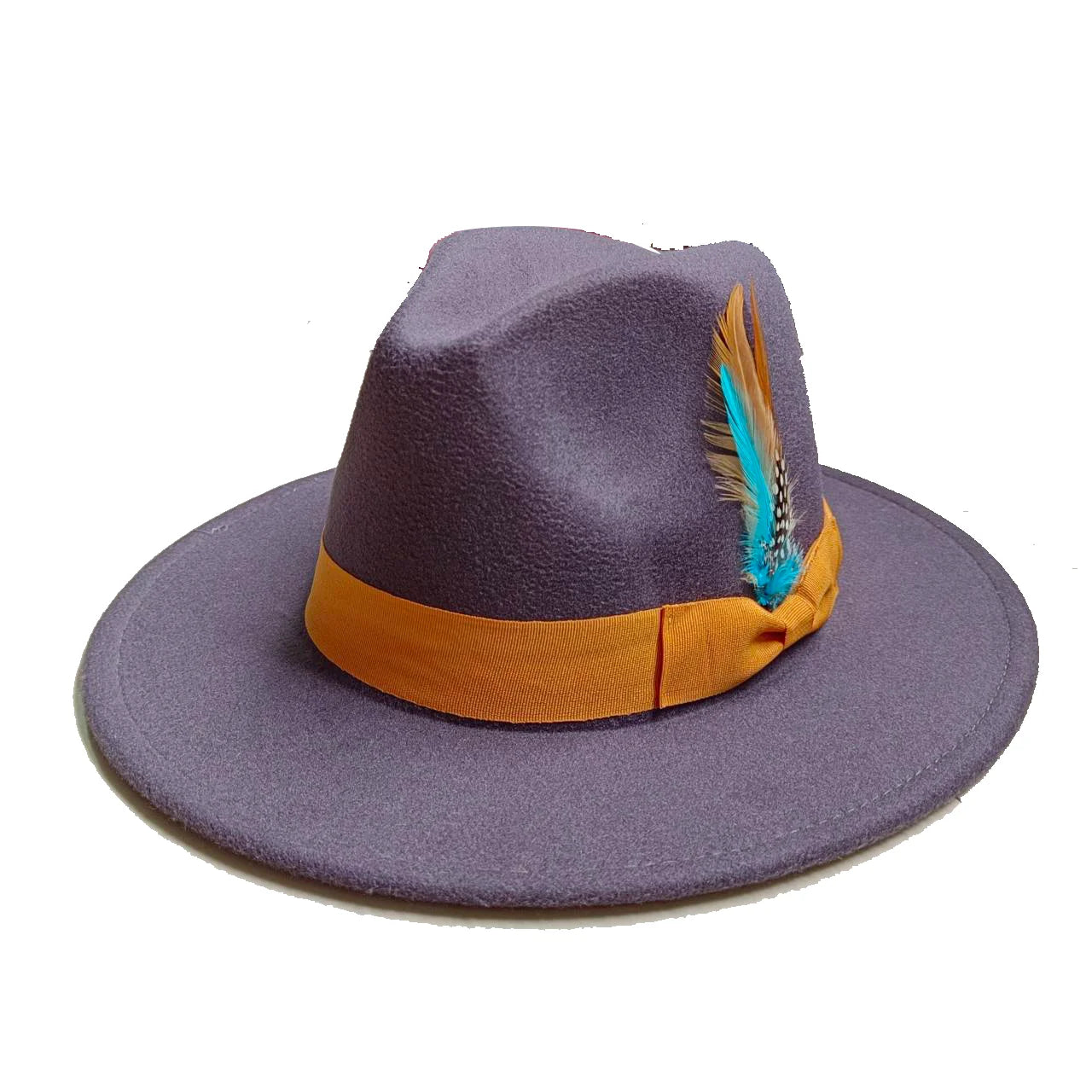 Fedora Hat – Ribbon With Feather Accent