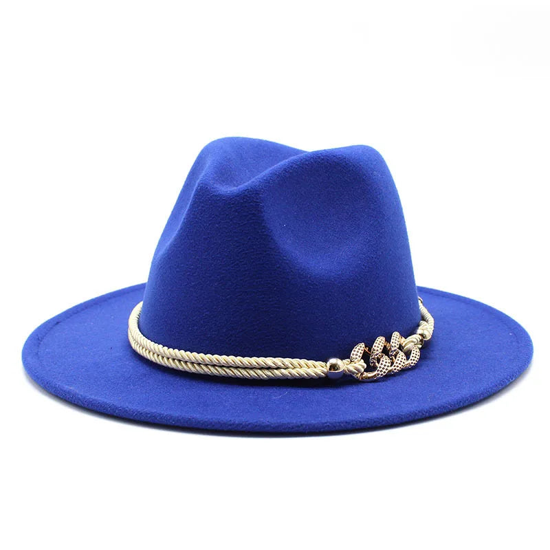 Fedora Hat – Rope Band With Chain Accent