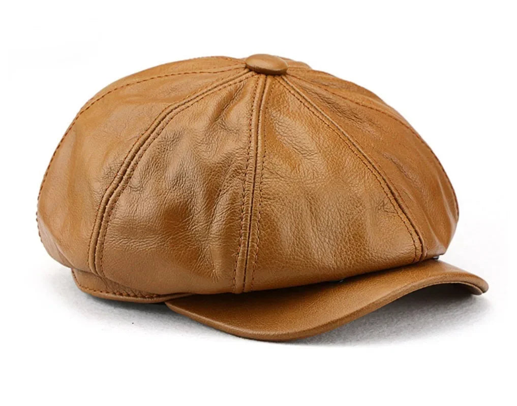 Newsboy Cap – Cowhide Leather With Polished Finish