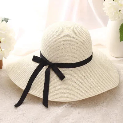 Straw Hat – Wide Brim With Ribbon Bow For Chic Summer Looks
