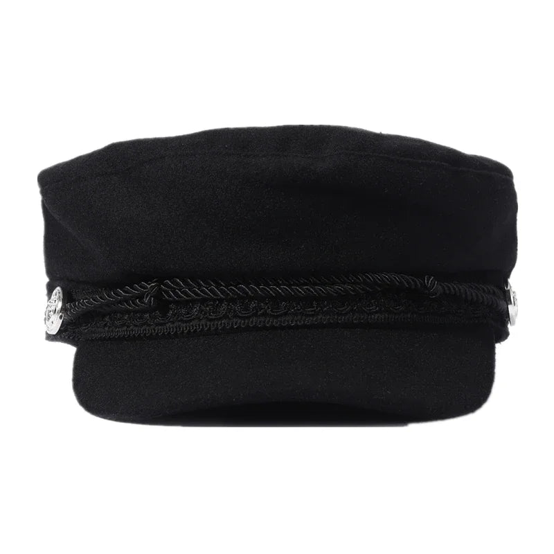 Sailor Cap – Embroidered Rope Band & Nautical Buttons