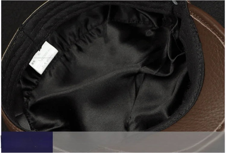 Leather Sailor Cap – Soft Cowhide With Belted Accent