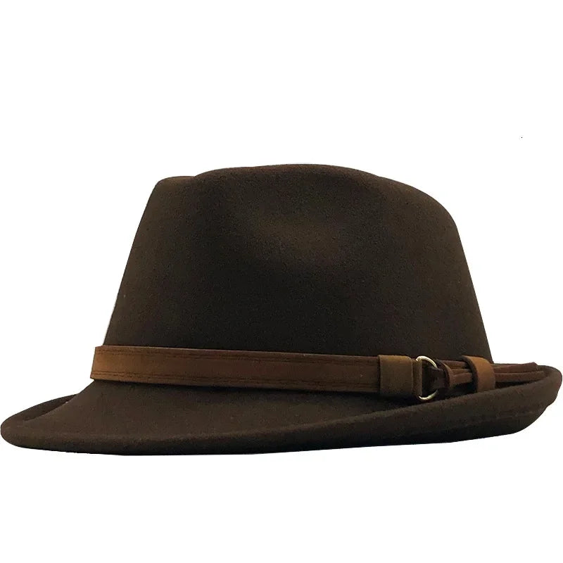 Fedora Trilby Hat – Soft Wool Design With Buckle Leather Band