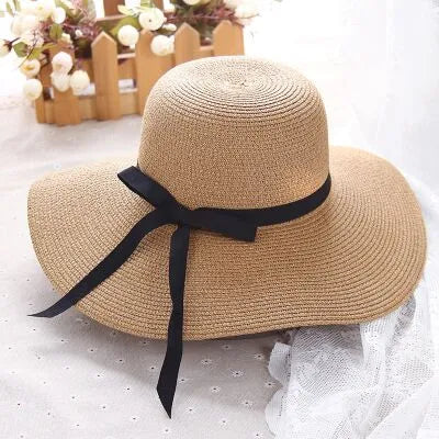 Straw Hat – Wide Brim With Ribbon Bow For Chic Summer Looks
