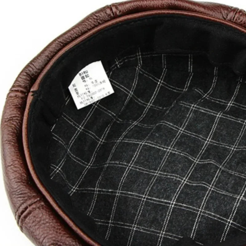 Newsboy Cap – Cowhide Leather With Polished Finish