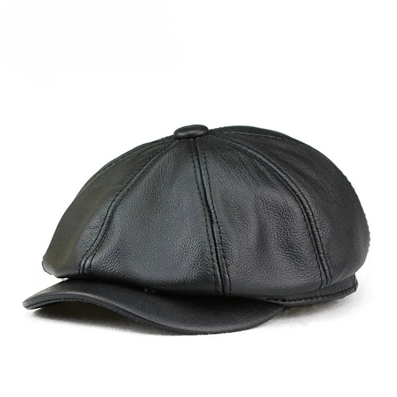 Newsboy Cap – Cowhide Leather With Polished Finish
