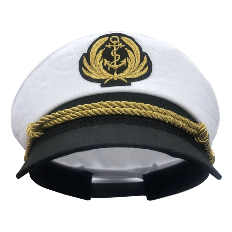 Captain Sailor Cap – Embroidered Crest & Rope Detail
