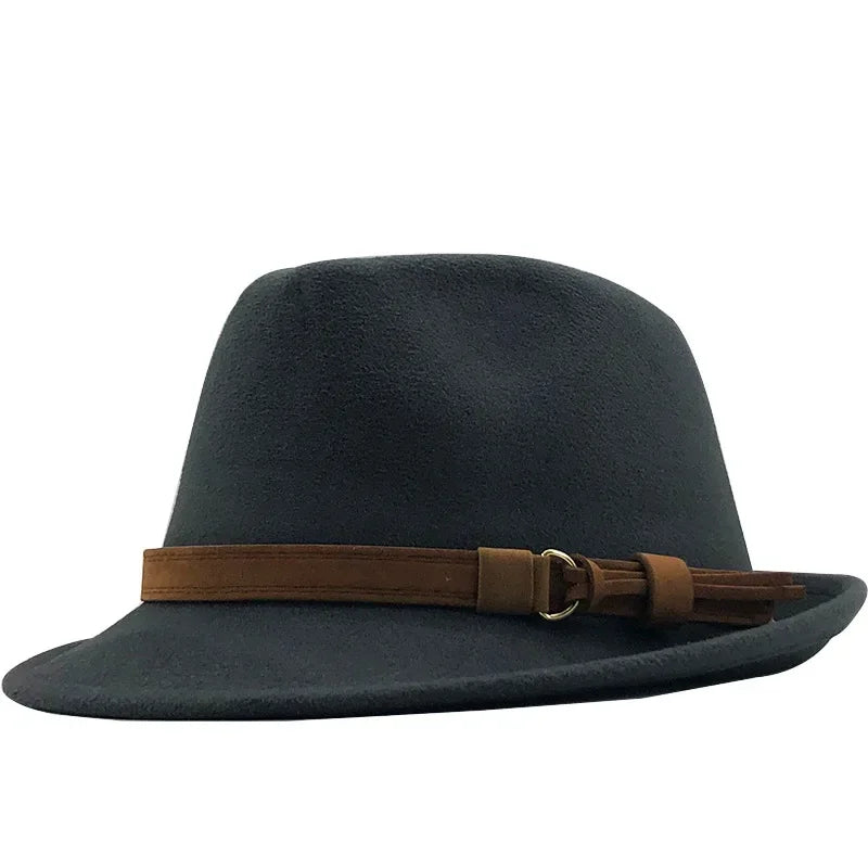 Fedora Trilby Hat – Soft Wool Design With Buckle Leather Band
