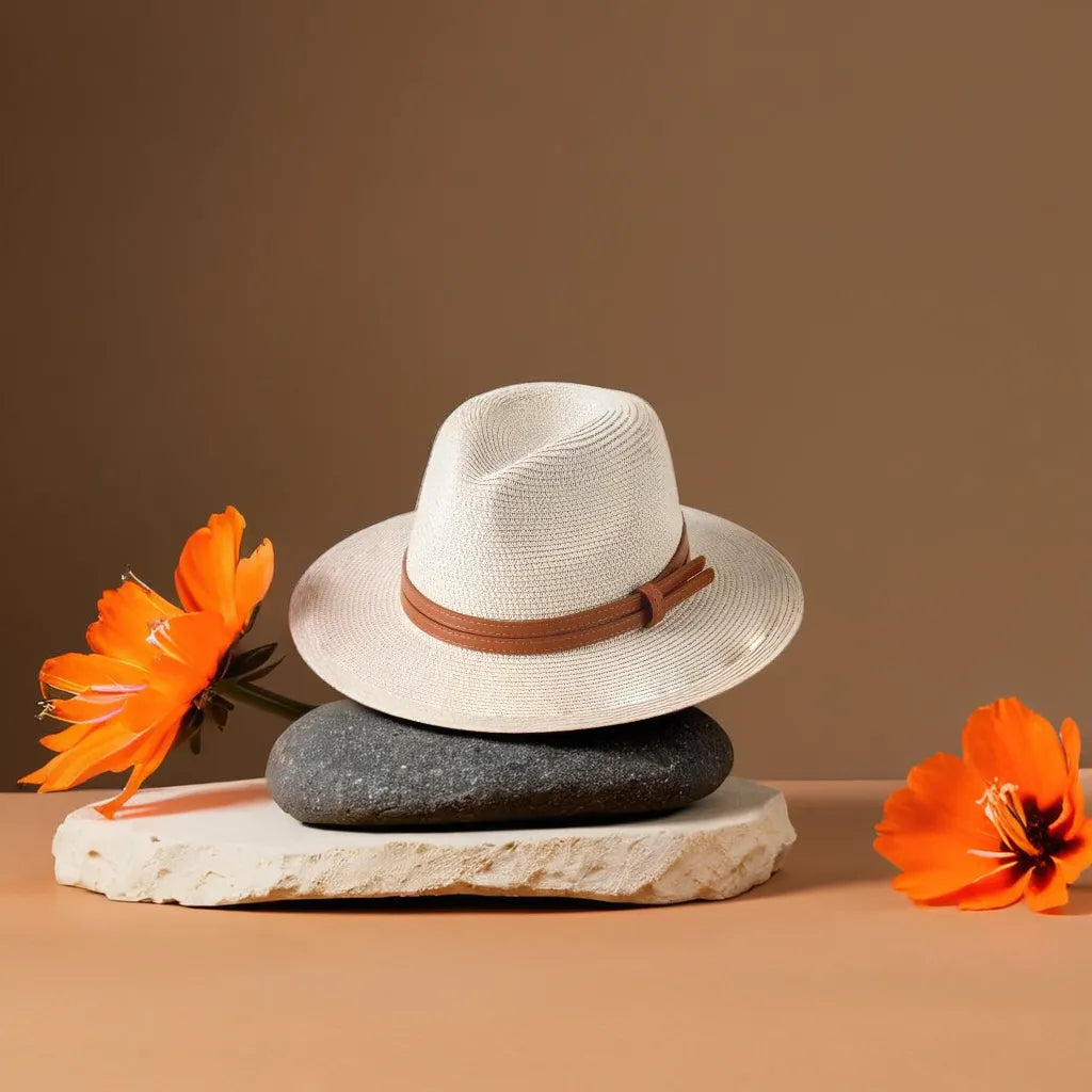 Panama Hat – Straw with Tan Leather Band