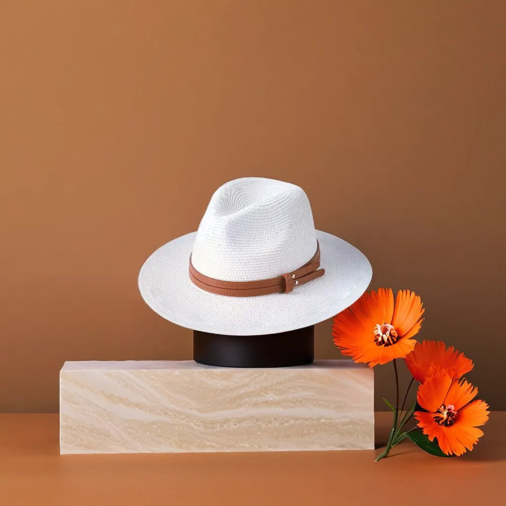 Panama Hat – Straw with Tan Leather Band