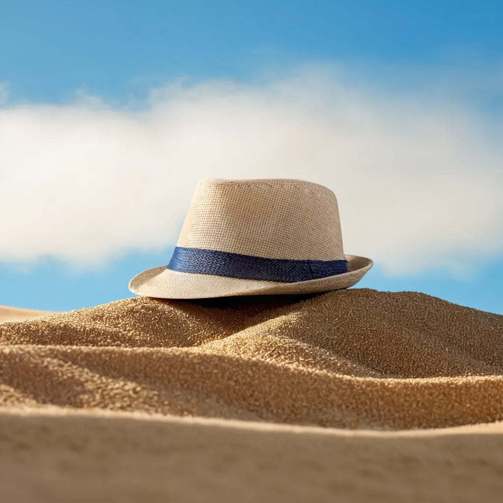 Straw Hat – Trilby Style With Contrasting Band