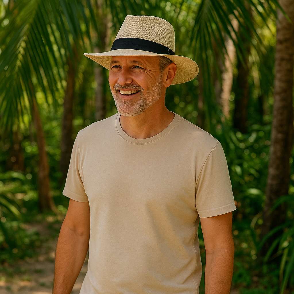Straw Panama Hat – Classic Fedora Style With Black Band
