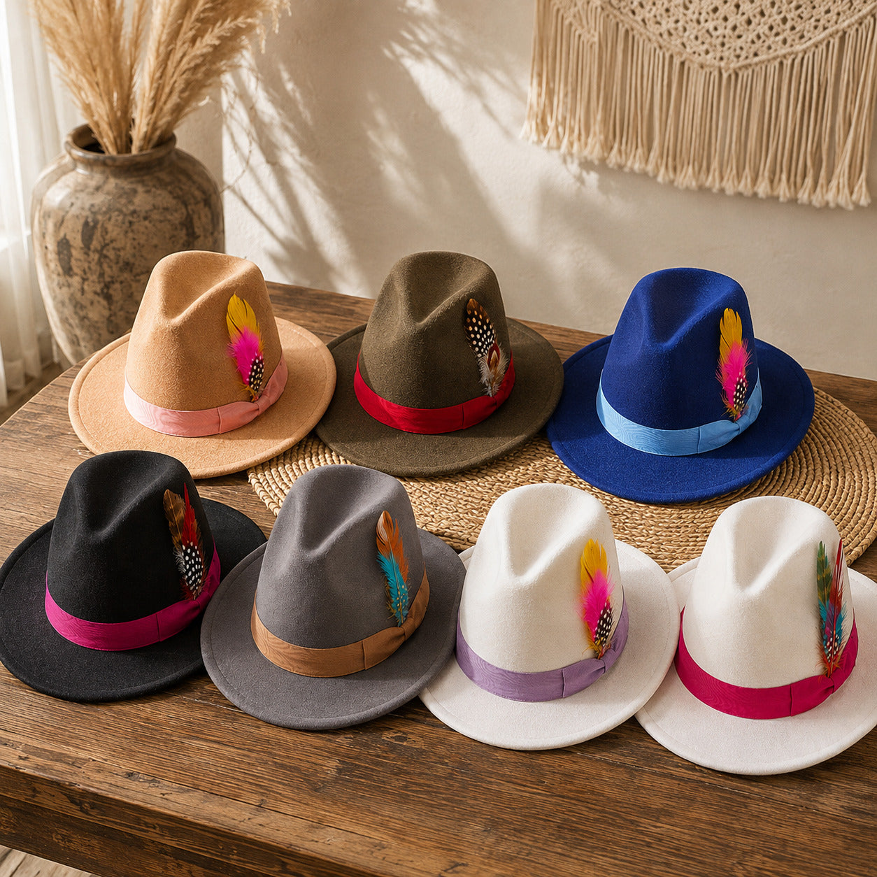 Fedora Hat – Ribbon With Feather Accent