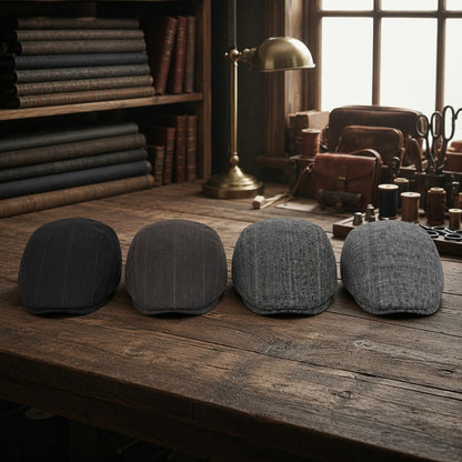 Classic Wool Blend Flat Cap for Men