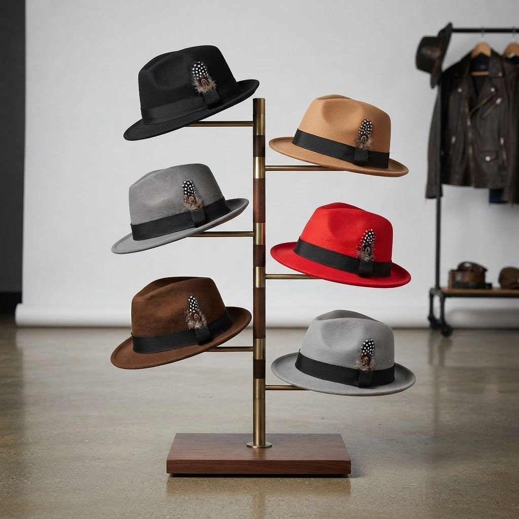 Classic Fedora Trilby Hat with Feather Accent