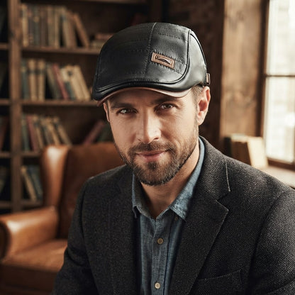 Classic Men’s Leather Flat Cap
