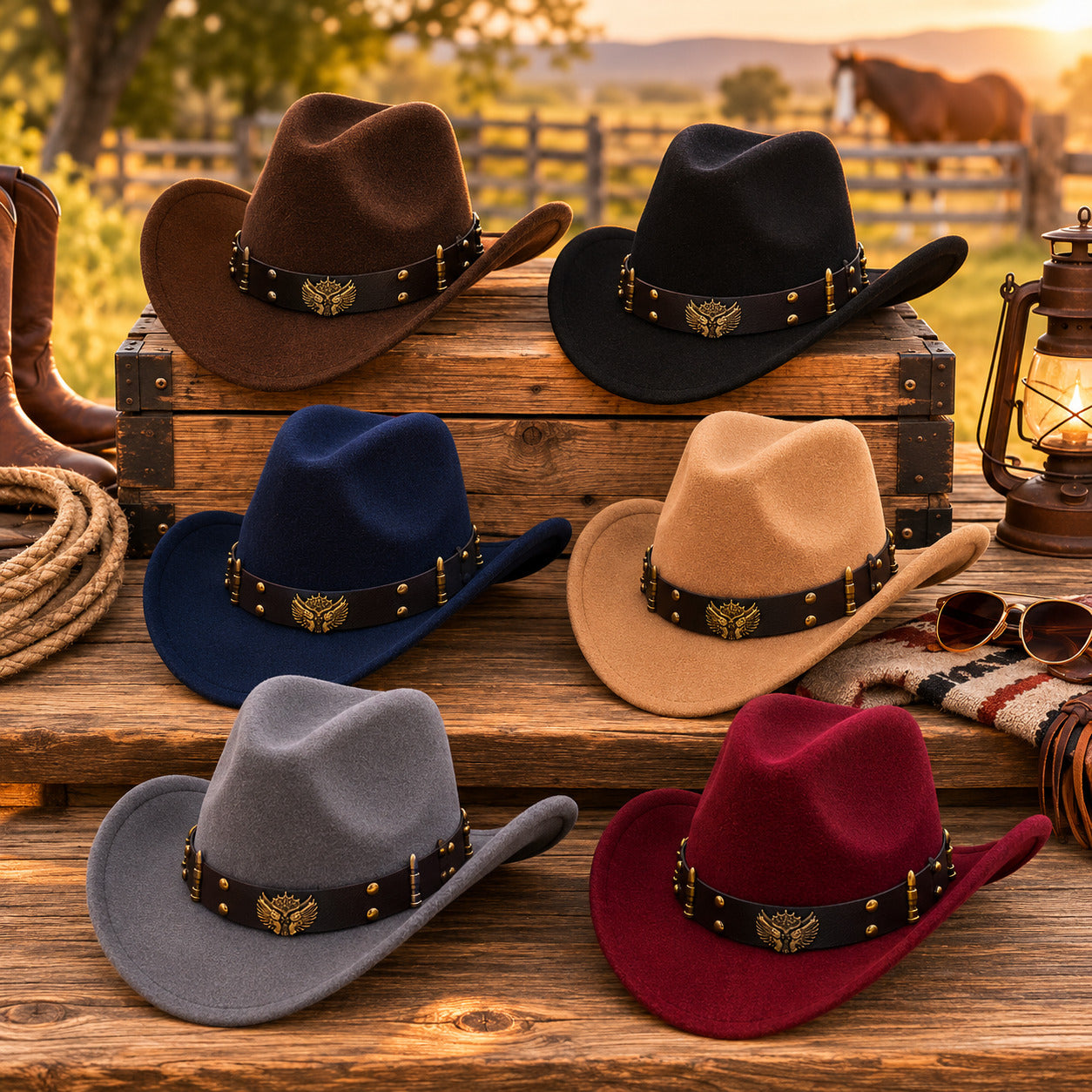 Cowboy Hat – Western Eagle Emblem Design