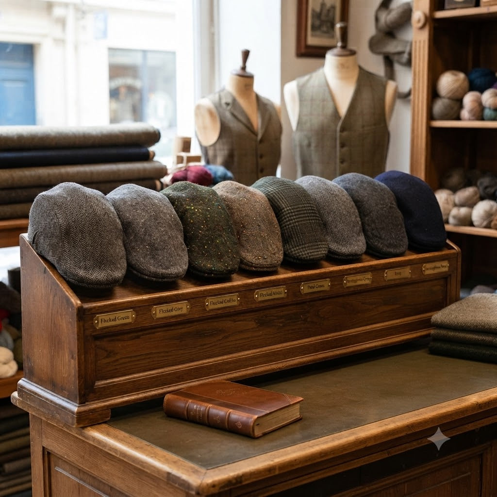 Flat Cap – Wool Herringbone With Timeless Silhouette