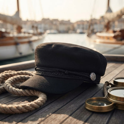 Sailor Cap – Embroidered Rope Band & Nautical Buttons