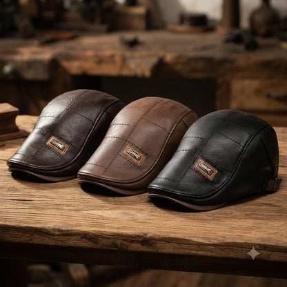 Classic Men’s Leather Flat Cap
