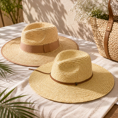 Straw Sun Hat With Chin Strap – Lightweight Summer Protection