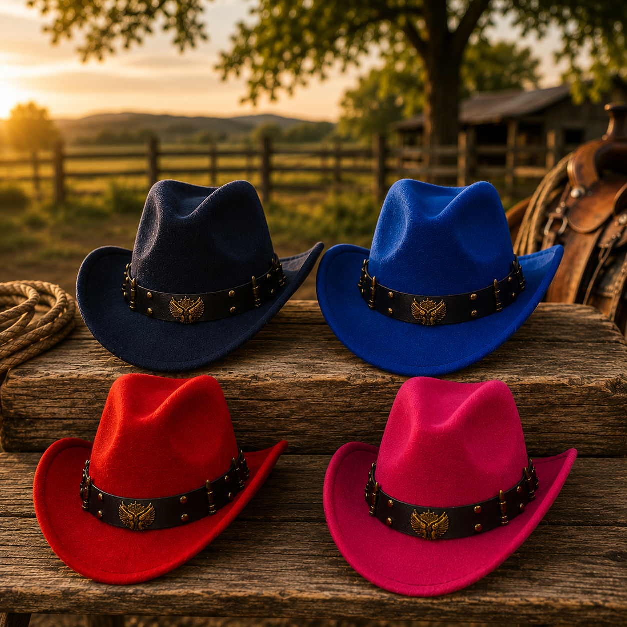 Cowboy Hat – Western Eagle Emblem Design