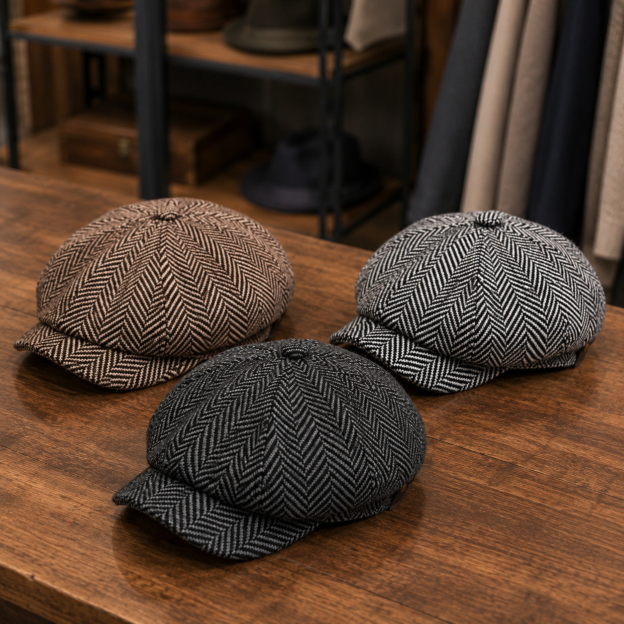 Newsboy Cap – Classic Herringbone Vintage Style