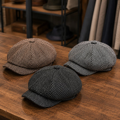 Newsboy Cap – Classic Herringbone Vintage Style