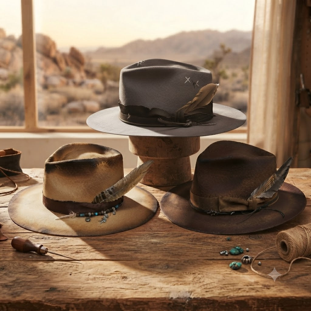 Wool Felt Cowboy Hat with Feather – Distinctive Western Flair