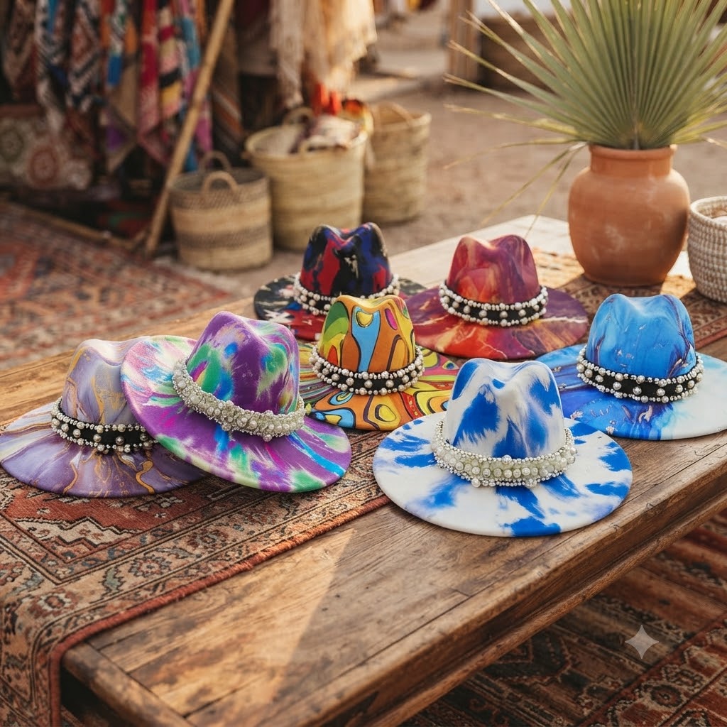 Fedora Hat – Modern Psychedelic Pearl Design