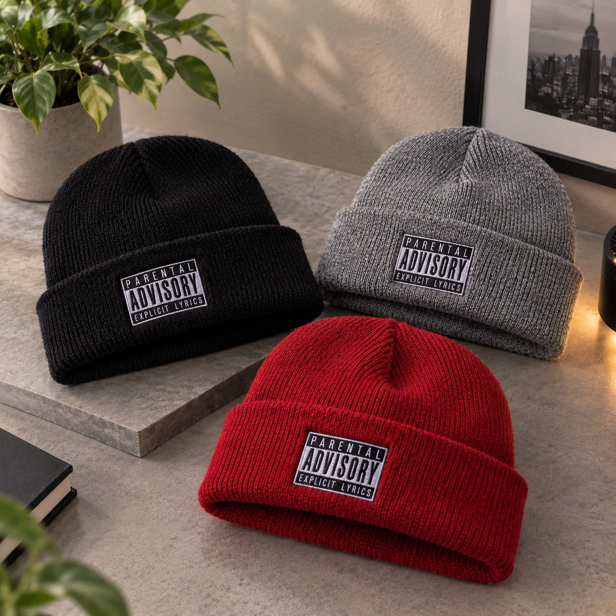 Beanie – Advisory Embroidery Knit Casual