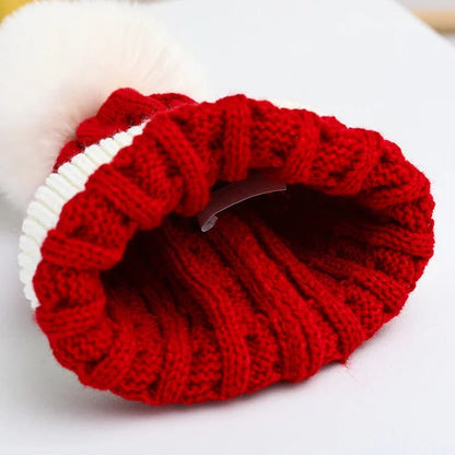 Beanie – Christmas Cable Knit with Pom-Pom