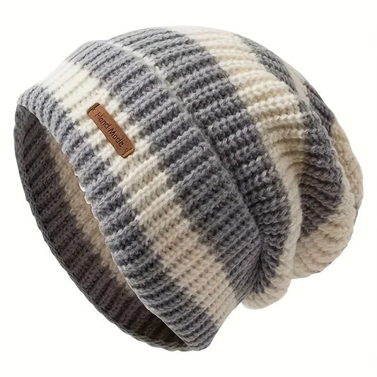 Beanie – Colorblock Striped Slouchy Knit