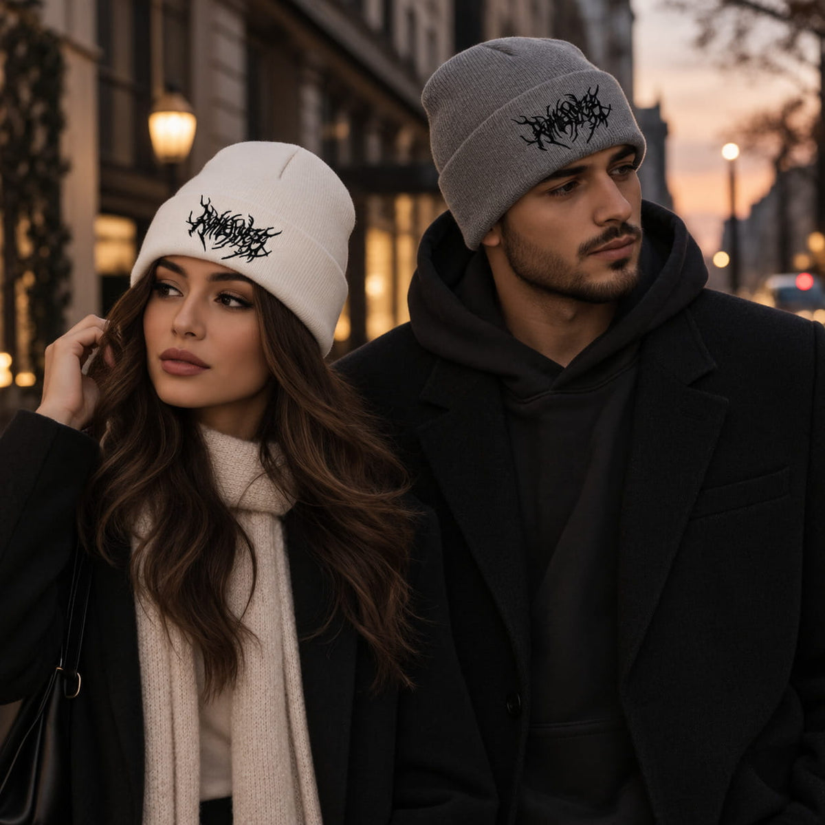 Beanie – Embroidered Graphic Ribbed Cuff Style