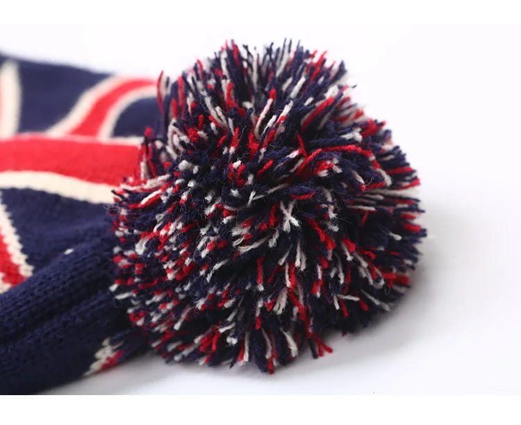 Beanie – Flag Print Cuffed Knit, Unisex