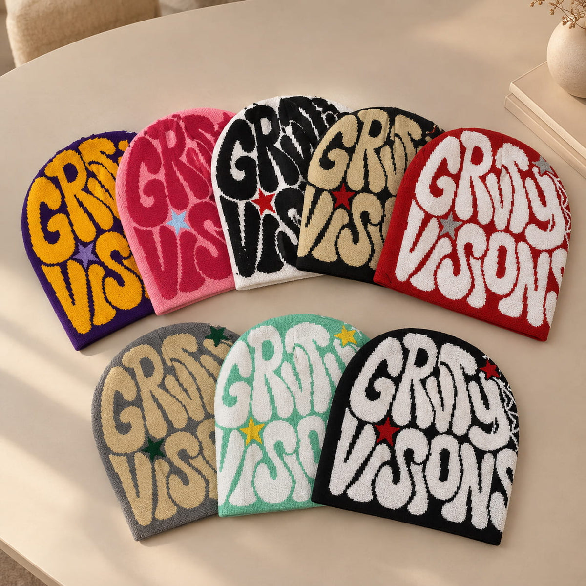 Beanie – GRVTY Y2K Print Knit