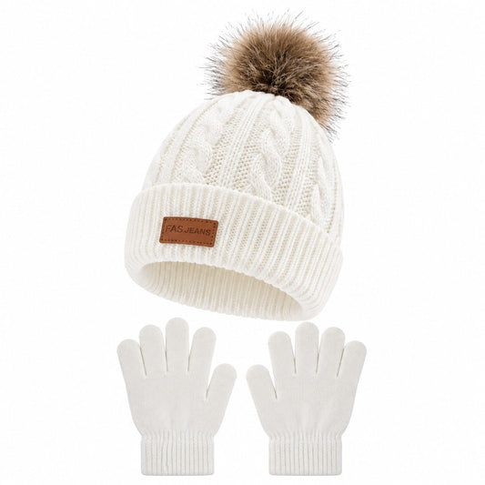 Beanie & Gloves – Kids Cable Knit Winter Set