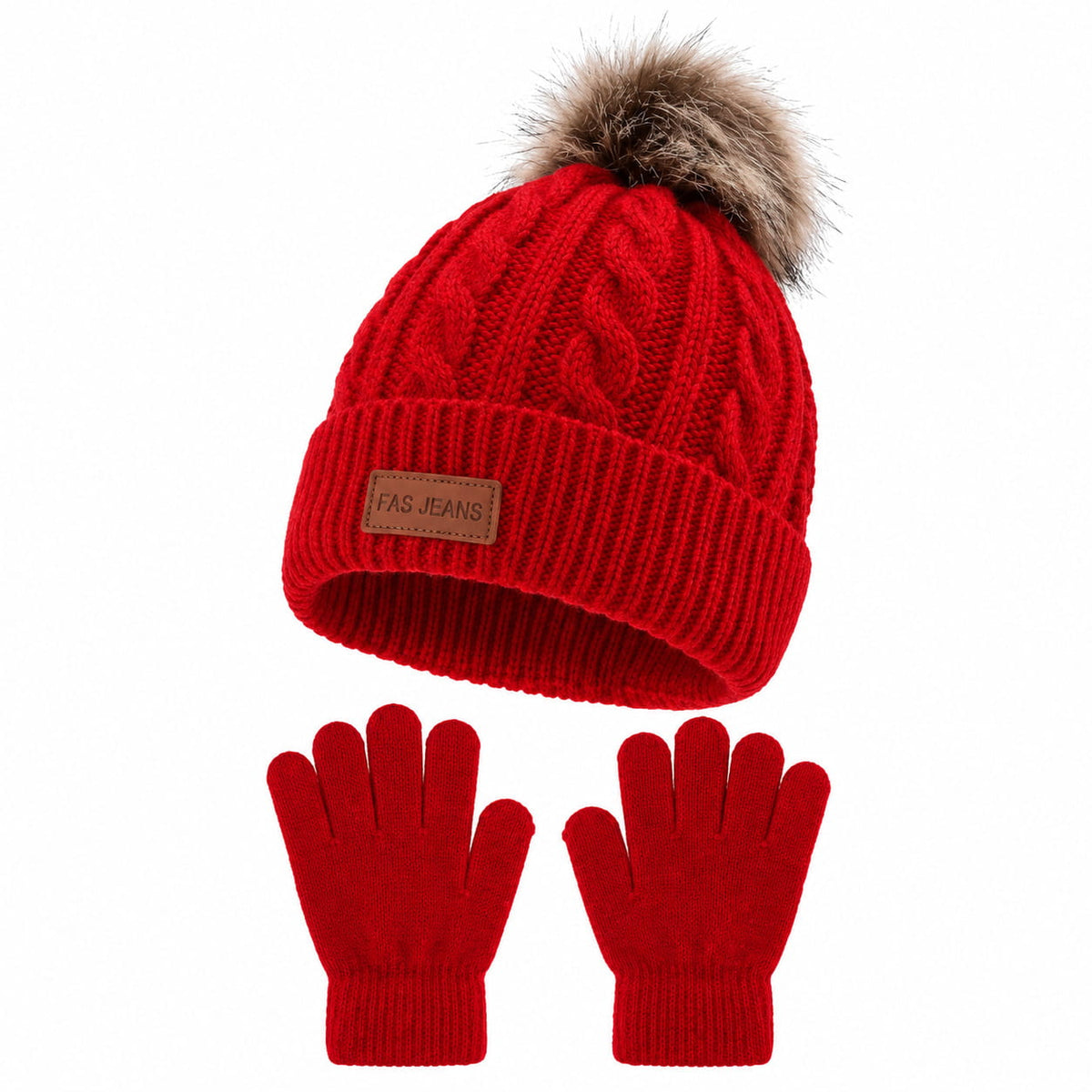 Beanie & Gloves – Kids Cable Knit Winter Set