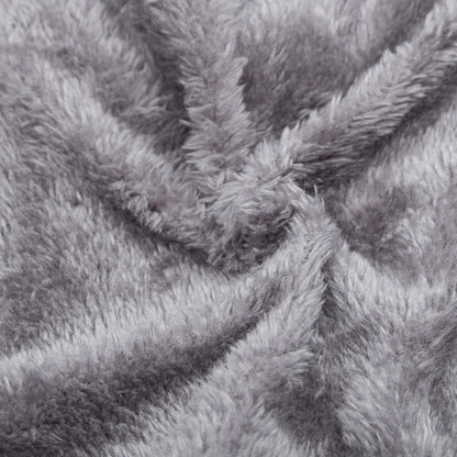 Beanie – Slouchy Herringbone with Fur Lining