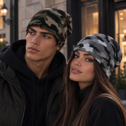 Beanie – Unisex Bold Camouflage Knit