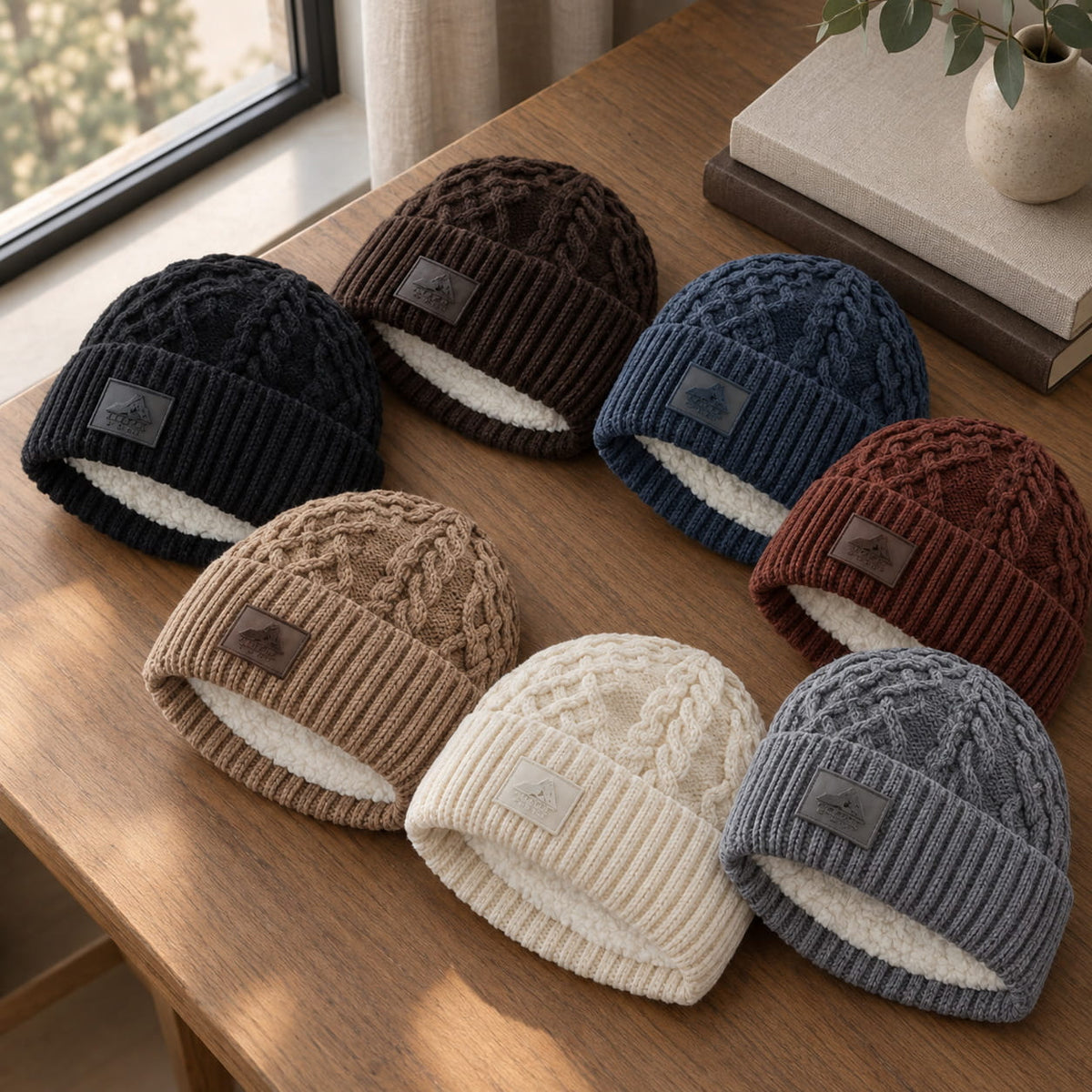 Beanie – Unisex Cable Knit with Plush Fur Cuff