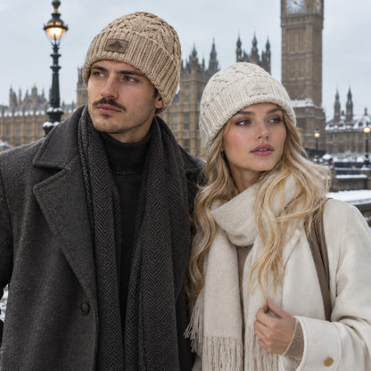 Beanie – Unisex Cable Knit with Plush Fur Cuff